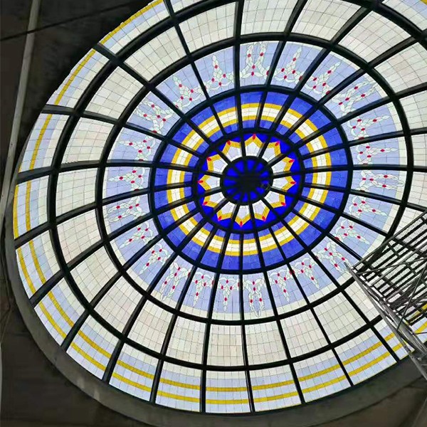 Prefabricated Tiffany Style stained glass dome for home decoration and church