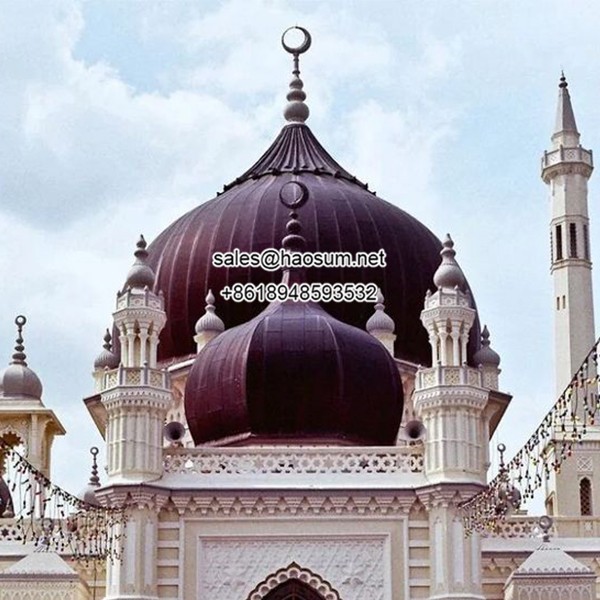 Luxury modern stained glass dome roof skylight with steel frame structure mosque church roof dome