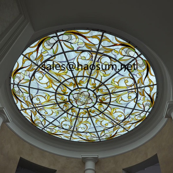 Tiffany Steel Dome Structure Stained Glass Dome Skylight 
