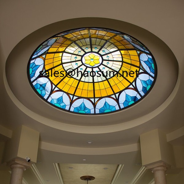 Customized building dome Stained Glass Dome for lobby ceiling 