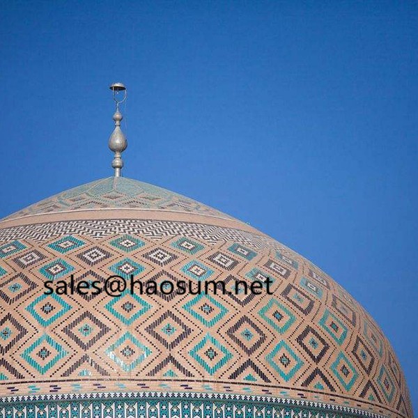 HAOSUM Steel Tempered Stained Glass Dome Roofing Shed Mosque dome
