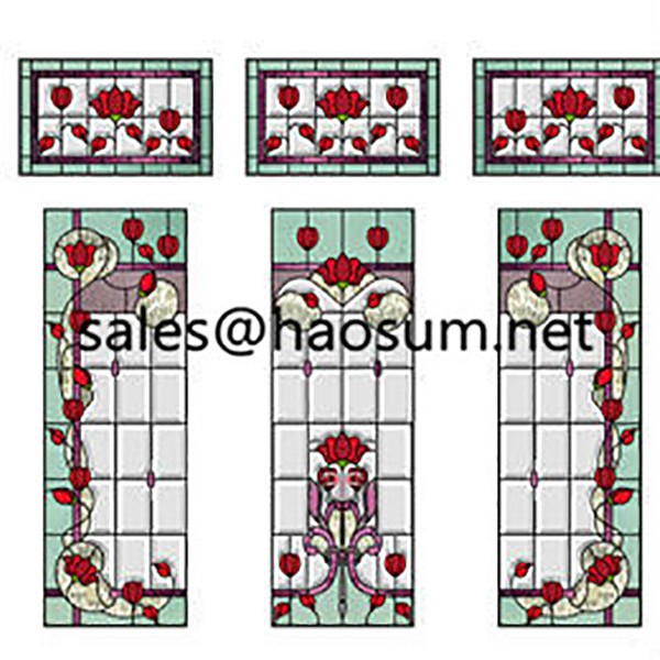 FoShan HAOSUM Antique house unique stained glass window indoor decoration stained glass 