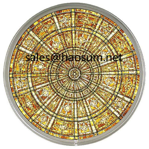 FoShan HAOSUM Decorative Chinese stained glass dome building tempered tiffany glass roof dome 