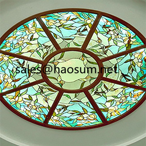 FoShan HAOSUM Prefabricated light luxury style mosaic stained glass dome skylight 