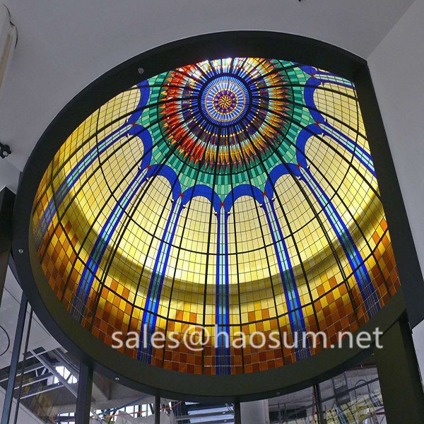 luxury stained glass ceiling dome for church hotel home decor