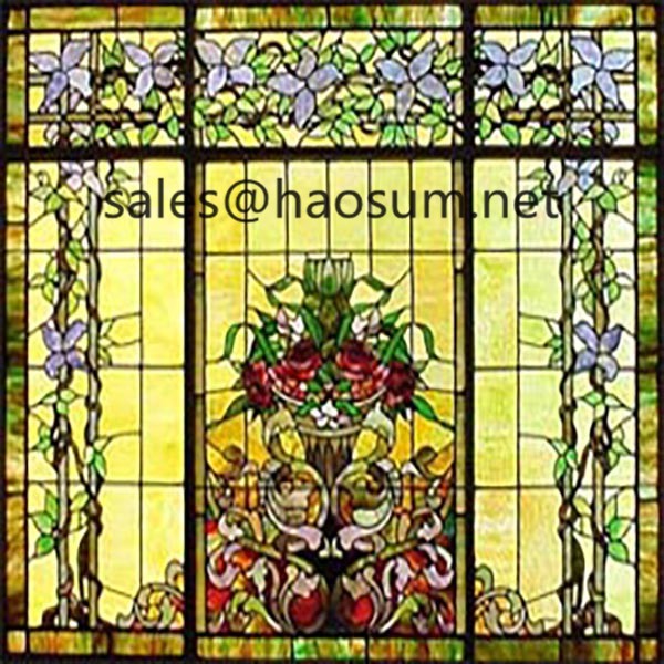 Manual customization stained glass cathedral glass Custom made ceiling dome coloured glass