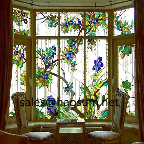 FoShan HAOSUM art painting stained glass window and door for building decoration 