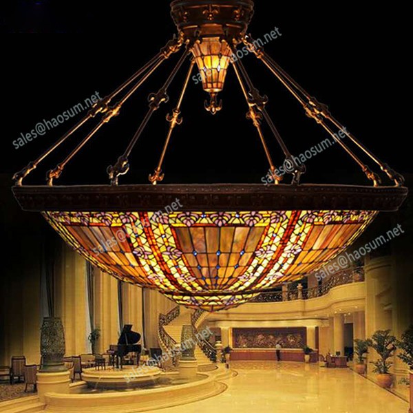 Tiffany style hanging lamp high quality stained glass pendant lights glass chandeliers