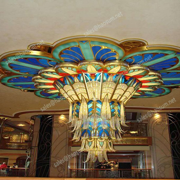 Tiffany Stained Glass Chandelier Villa Living Room Bar Dining Room Crystal Chandelier