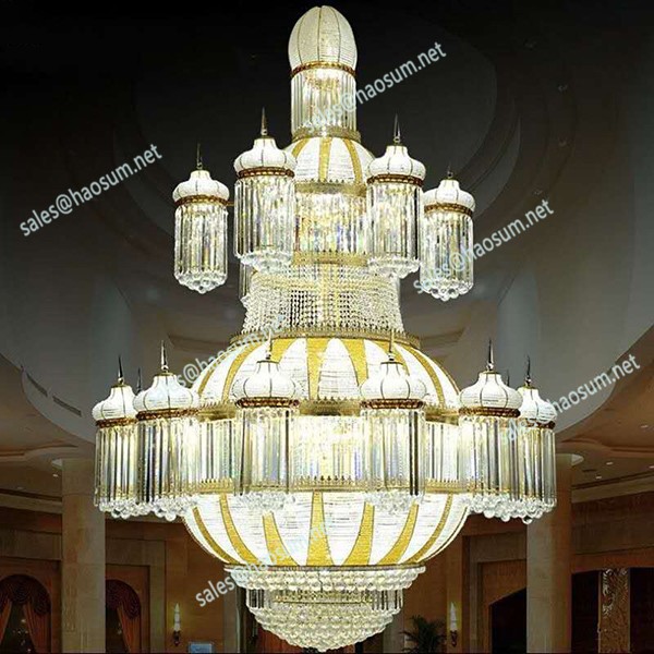 FoShan Haosum Customize modern hotel glass chandelier pendant light 