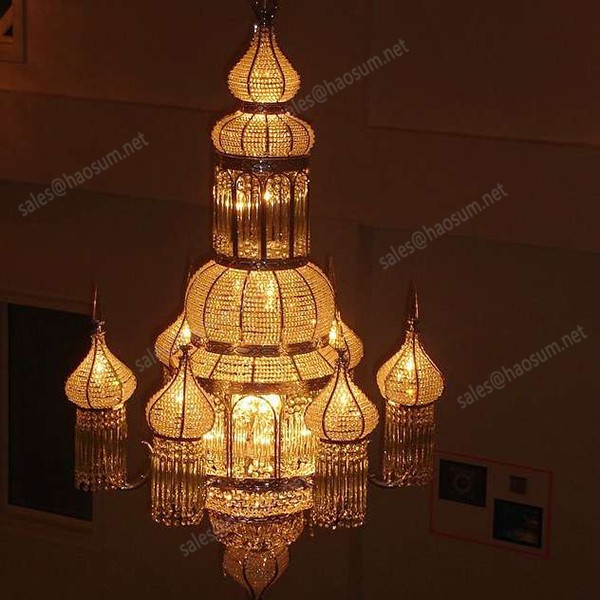 FoShan Haosum High Quality Modern Golden Colour Crystal Chandelier For The Hotel Decor