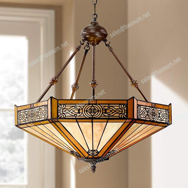 Chandeliers used stained glass iron luxury chandelier vintage designer model tiffany lamp