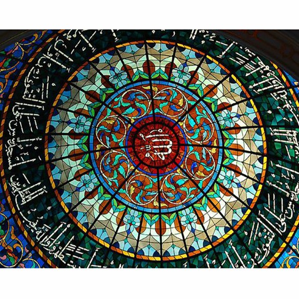 Customized Prefabricated Steel Structure Mosaic Mosque Dome Design With Stained Glass Roof Skylight