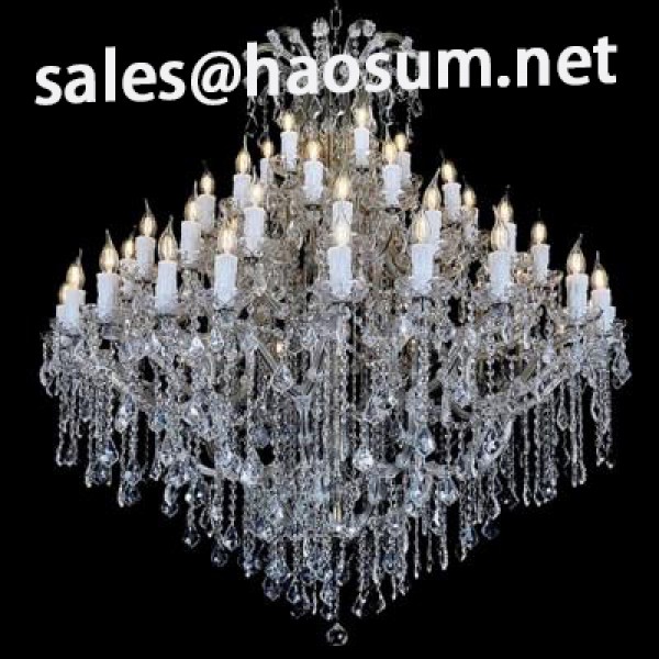 Antique Brass Maria Theresa Crystal Chandelier