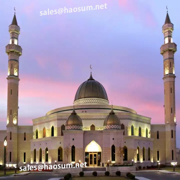 large span fiberglass polycarbonate covered roof mosque dome