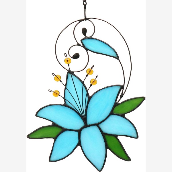 Lily Flower Gift for Women Birthday, Love Gift for Mothers Day Anniversary Day, Floral Birthday Gift for Her Stained Glass Window Hangings