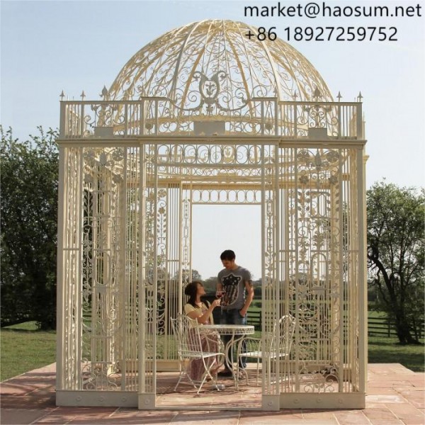 Outdoor Wedding Decoration garden steel pavilion Wrought Iron Large Gazebo for Sale