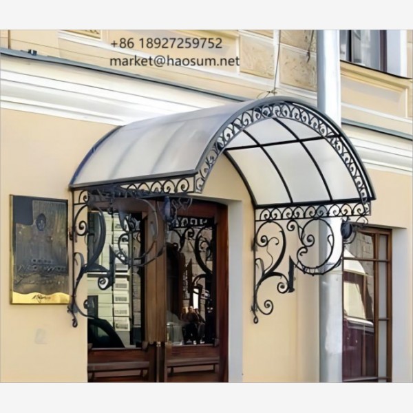 Cheap Products Wrought Iron Curved Door Canopy Awning