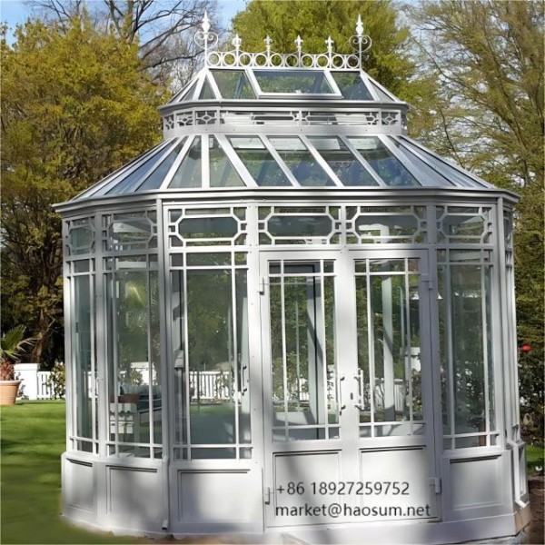 Outdoor decorating wedding wrought iron glass house for sale