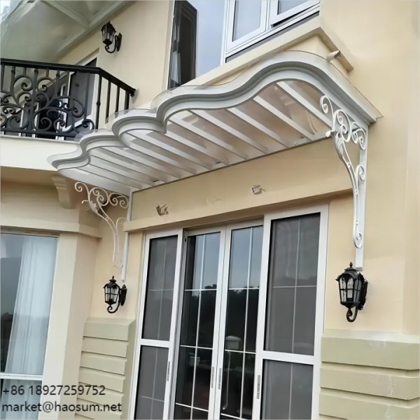 Special Offer White Outdoor Wrought Iron Cafe Door Canopy Awning Manufacturer