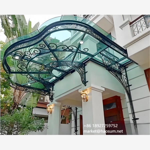 Excellent Quality Large Outdoor Wrought Iron Metal Window Canopy Awning Manufacturing Factory