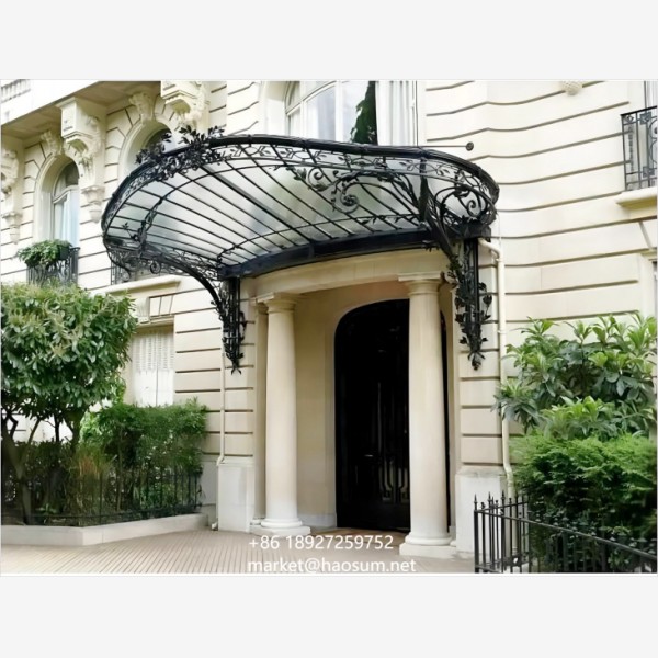 Factory Customized Style High Quality Awnings Outdoor Modern Wrought Iron Canopy