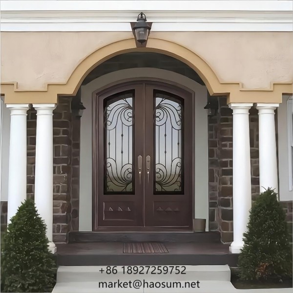 Interior Steel Door for Houses Wrought Iron Front Door Popular Style Design Residential Exterior Entry Door