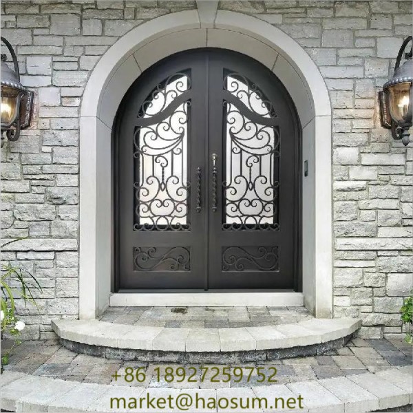 Interior Steel Door for Houses Wrought Iron Front Door Popular Style Design Residential Exterior Entry Door