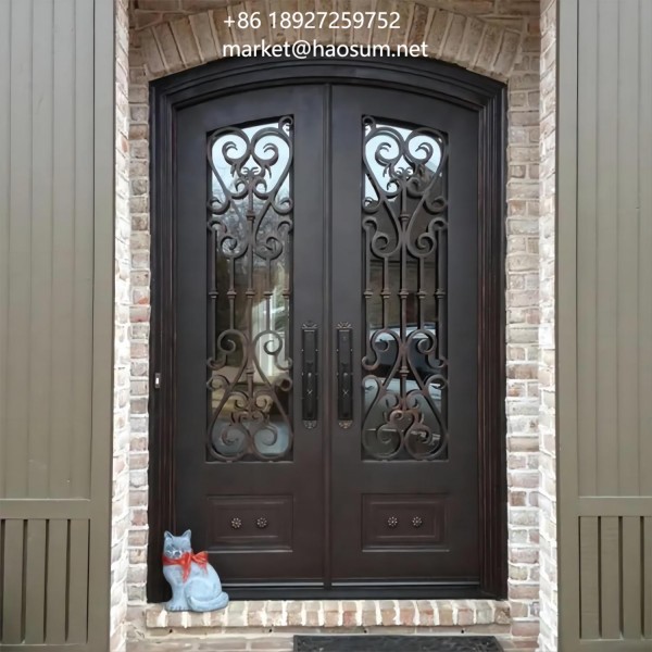 Metal security doors main entrance wrought iron entry doors wholesale prices