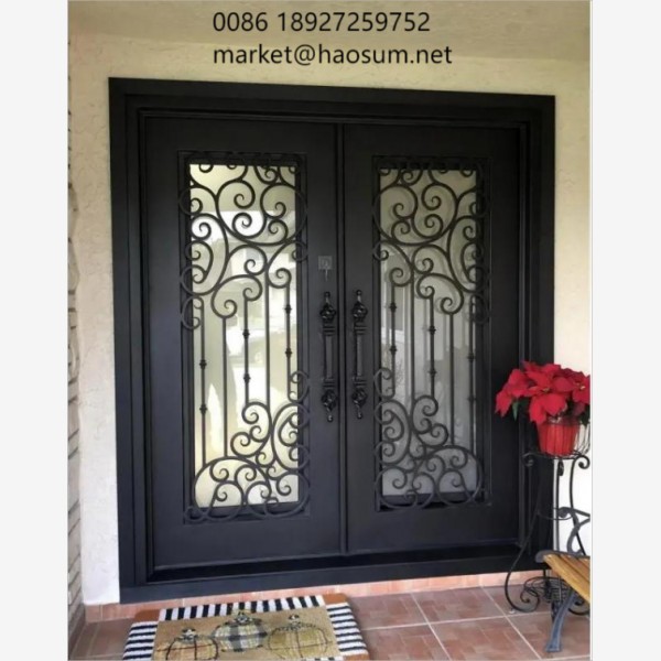 Iron Front Door With Square Top Double Iron Door Designs Wrought Iron Door For Home