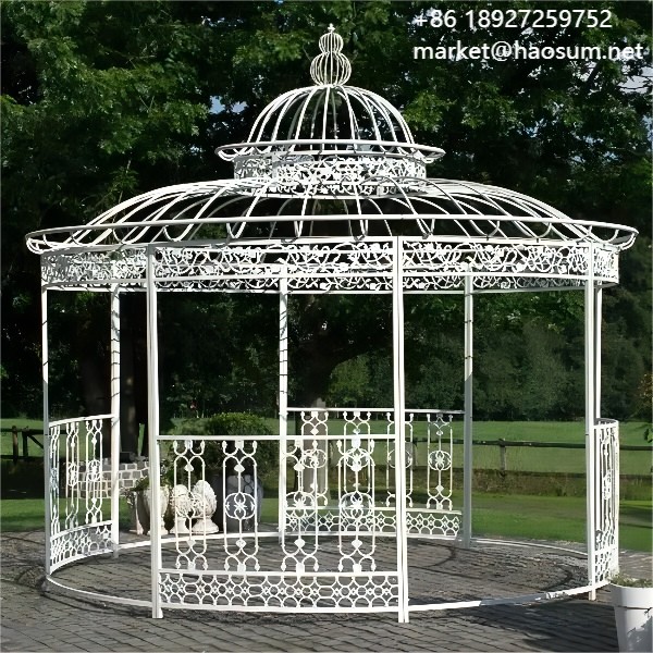 Outdoor seating use iron pavilion for hot sale