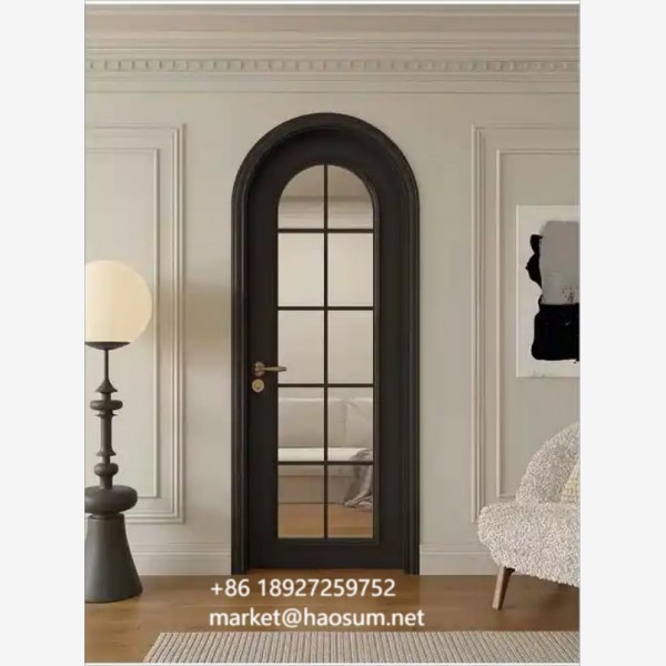 Decorative glass french design casement aluminum doors for home