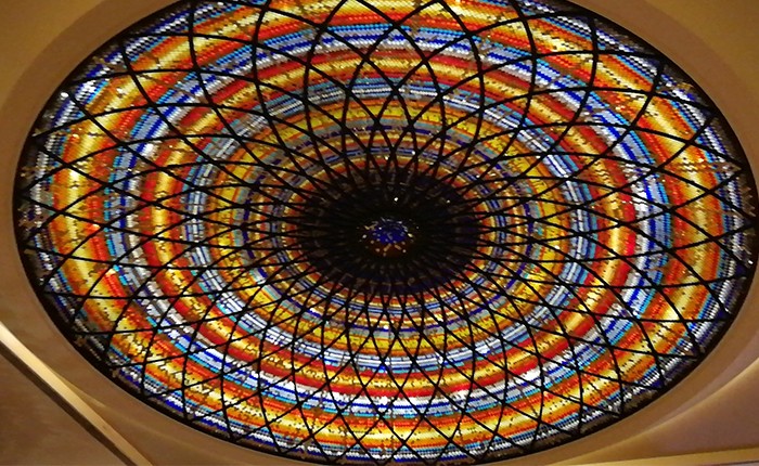 Stained glass roof skylight